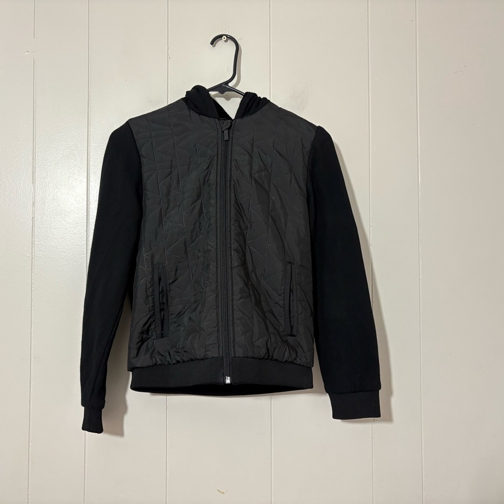 Karl Lagerfeld Kids Jacket Black Faux Fur Lining Size 12